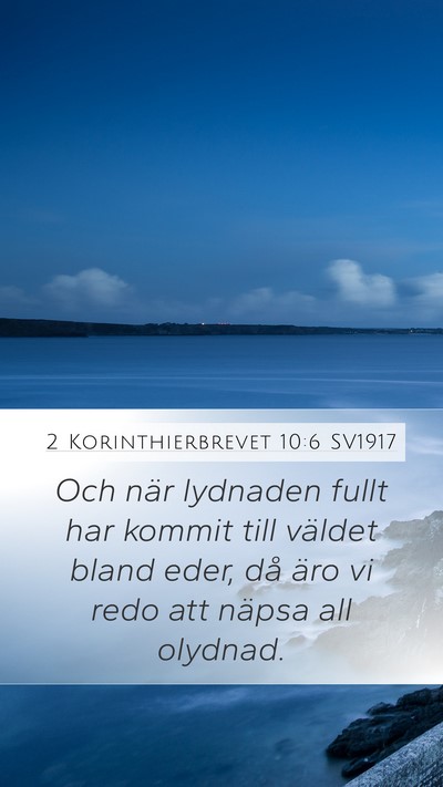 2 Korinthierbrevet 10:6 SV1917 Bible Verse Image