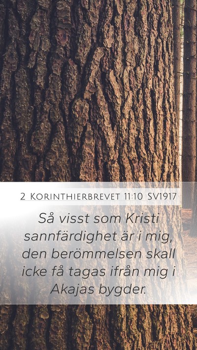2 Korinthierbrevet 11:10 SV1917 Bible Verse Image