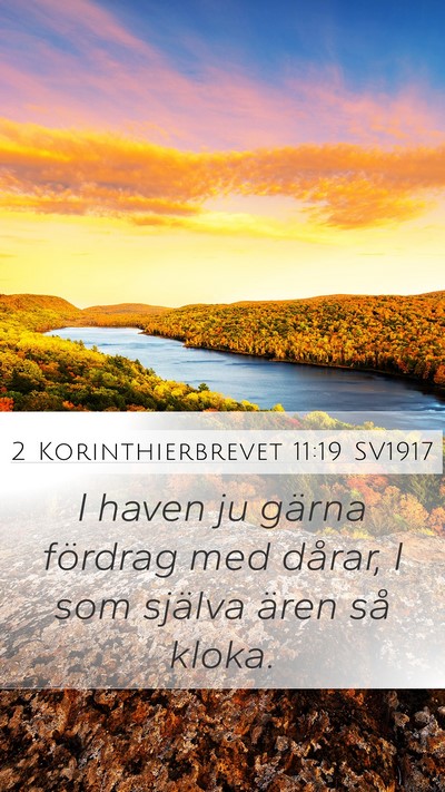 2 Korinthierbrevet 11:19 SV1917 Bible Verse Image