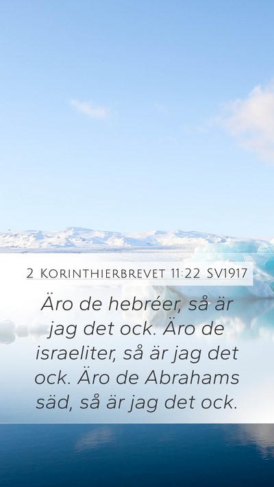 2 Korinthierbrevet 11:22 SV1917 Bible Verse Image