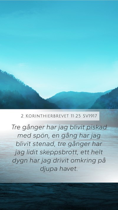 2 Korinthierbrevet 11:25 SV1917 Bible Verse Image