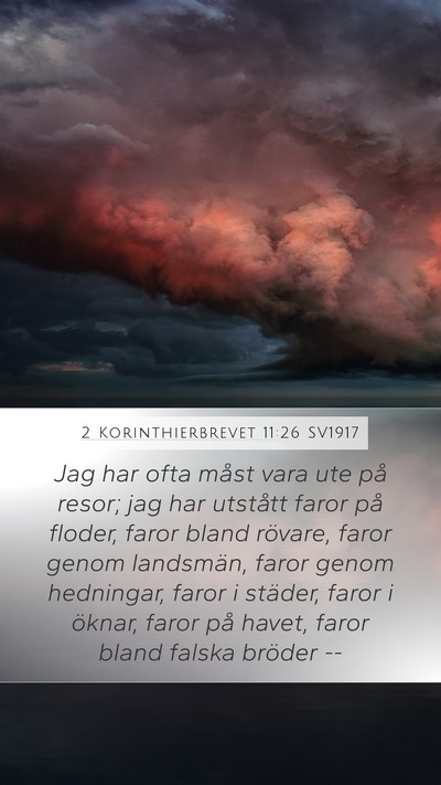 2 Korinthierbrevet 11:26 SV1917 Bible Verse Image