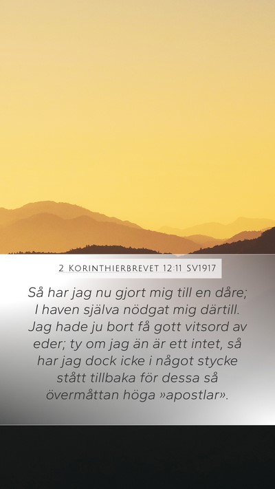 2 Korinthierbrevet 12:11 SV1917 Bible Verse Image