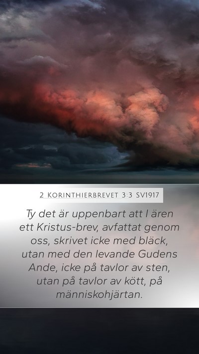 2 Korinthierbrevet 3:3 SV1917 Bible Verse Image