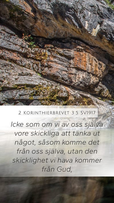 2 Korinthierbrevet 3:5 SV1917 Bible Verse Image