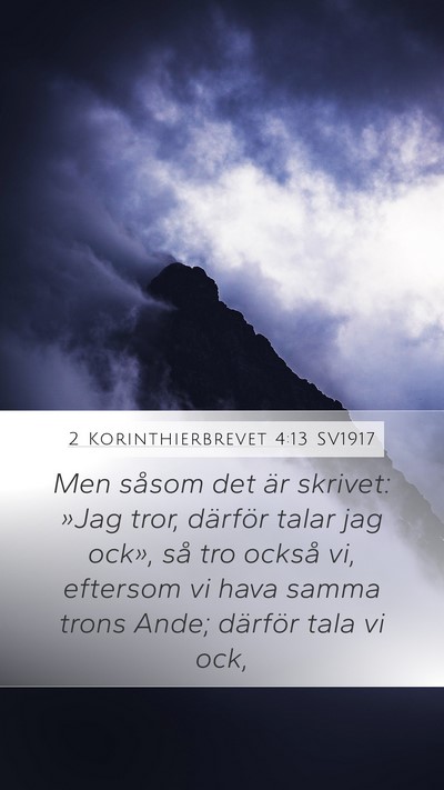 2 Korinthierbrevet 4:13 SV1917 Bible Verse Image