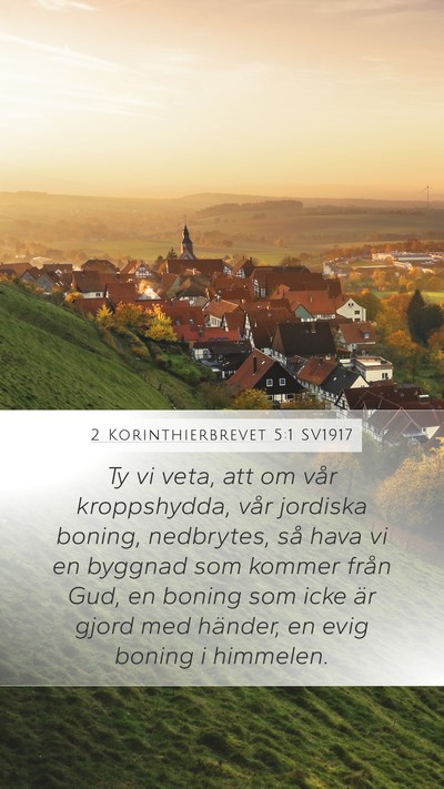 2 Korinthierbrevet 5:1 SV1917 Bible Verse Image