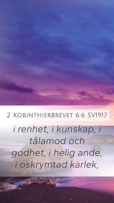 2 Korinthierbrevet 6:6 SV1917 Bible Verse Image