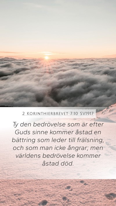 2 Korinthierbrevet 7:10 SV1917 Bible Verse Image