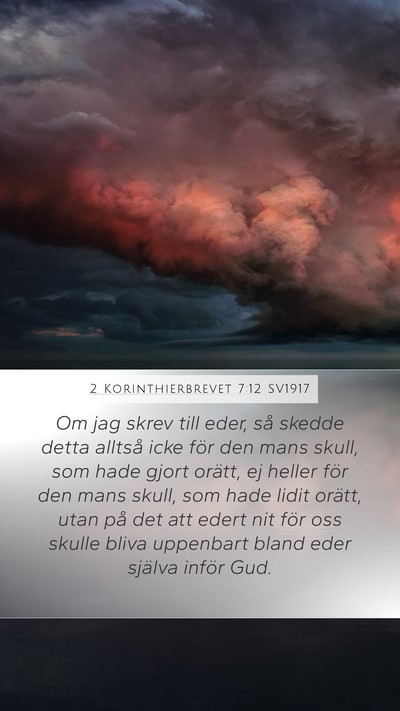 2 Korinthierbrevet 7:12 SV1917 Bible Verse Image