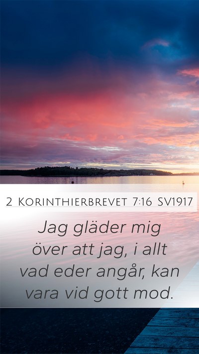 2 Korinthierbrevet 7:16 SV1917 Mobile Phone Wallpaper - Jag gläder mig över att jag, i allt vad eder - Mobile Bible Verse Wallpaper