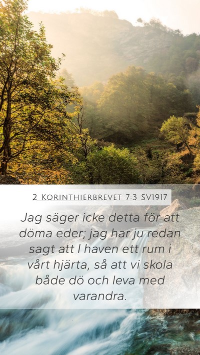 2 Korinthierbrevet 7:3 SV1917 Bible Verse Image