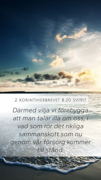 2 Korinthierbrevet 8:20 SV1917 Bible Verse Image