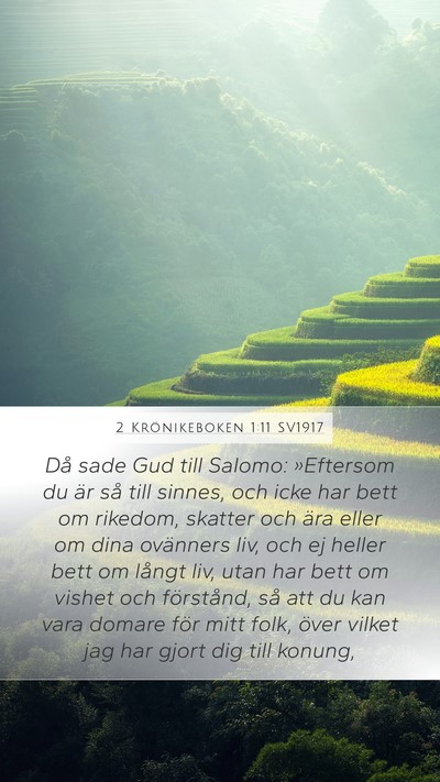 2 Krönikeboken 1:11 SV1917 Bible Verse Image