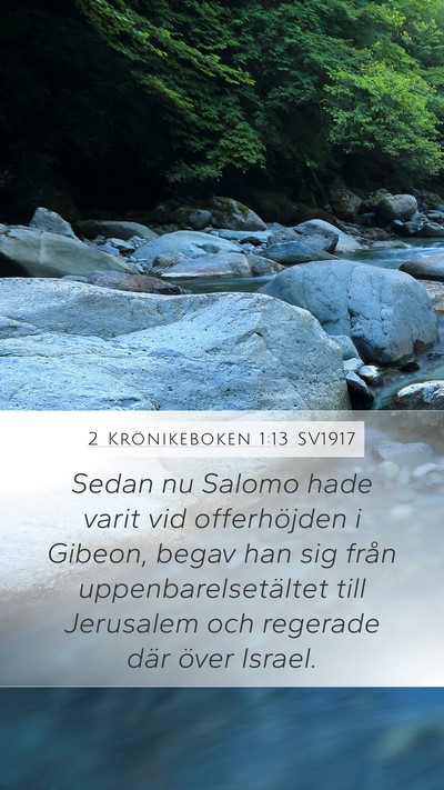2 Krönikeboken 1:13 SV1917 Bible Verse Image