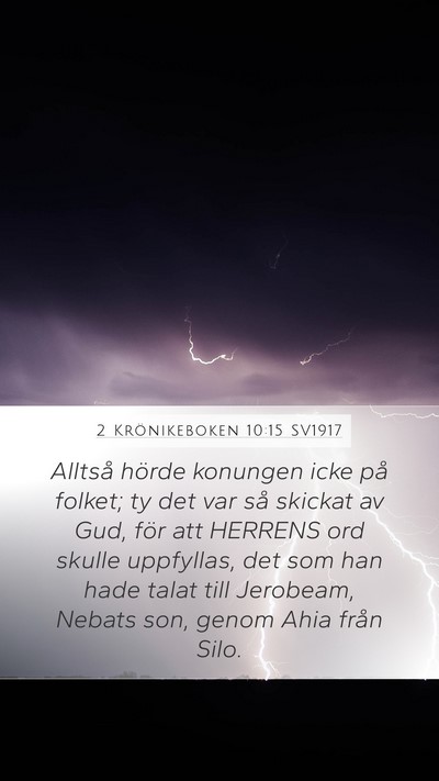 2 Krönikeboken 10:15 SV1917 Bible Verse Image