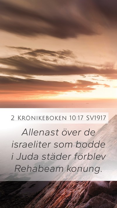 2 Krönikeboken 10:17 SV1917 Bible Verse Image