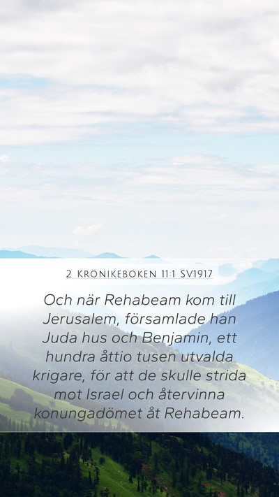 2 Krönikeboken 11:1 SV1917 Bible Verse Image