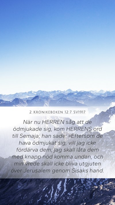 2 Krönikeboken 12:7 SV1917 Bible Verse Image