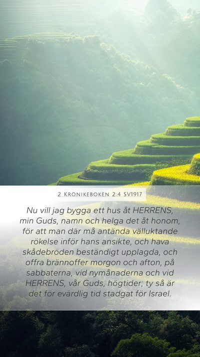 2 Krönikeboken 2:4 SV1917 Bible Verse Image