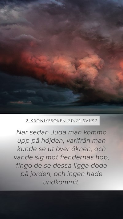 2 Krönikeboken 20:24 SV1917 Mobile Phone Wallpaper - När sedan Juda män kommo upp på höjden, - Mobile Bible Verse Wallpaper