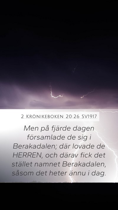 2 Krönikeboken 20:26 SV1917 Bible Verse Image