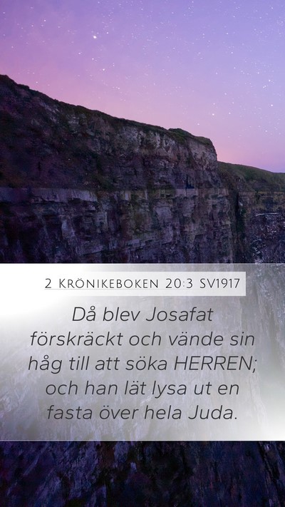 2 Krönikeboken 20:3 SV1917 Bible Verse Image