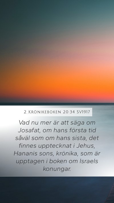 2 Krönikeboken 20:34 SV1917 Bible Verse Image