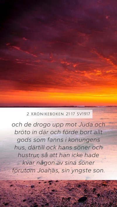 2 Krönikeboken 21:17 SV1917 Bible Verse Image