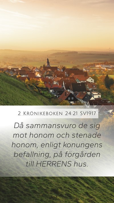 2 Krönikeboken 24:21 SV1917 Bible Verse Image
