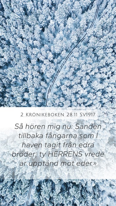 2 Krönikeboken 28:11 SV1917 Mobile Phone Wallpaper - Så hören mig nu: Sänden tillbaka fångarna som - Mobile Bible Verse Wallpaper