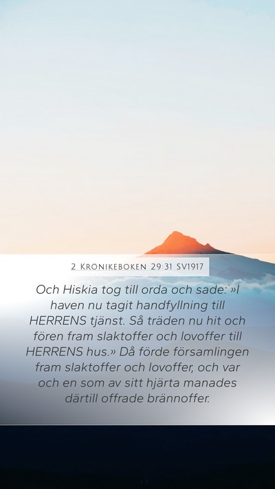 2 Krönikeboken 29:31 SV1917 Bible Verse Image
