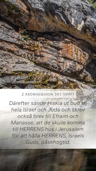 2 Krönikeboken 30:1 SV1917 Bible Verse Image