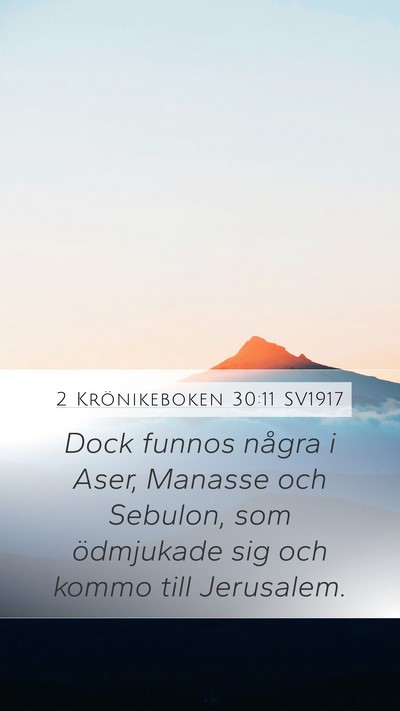 2 Krönikeboken 30:11 SV1917 Bible Verse Image