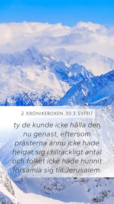 2 Krönikeboken 30:3 SV1917 Bible Verse Image