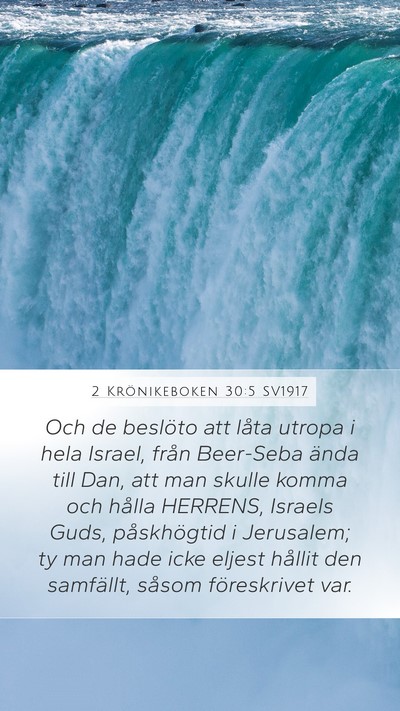 2 Krönikeboken 30:5 SV1917 Bible Verse Image