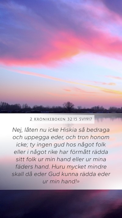 2 Krönikeboken 32:15 SV1917 Bible Verse Image