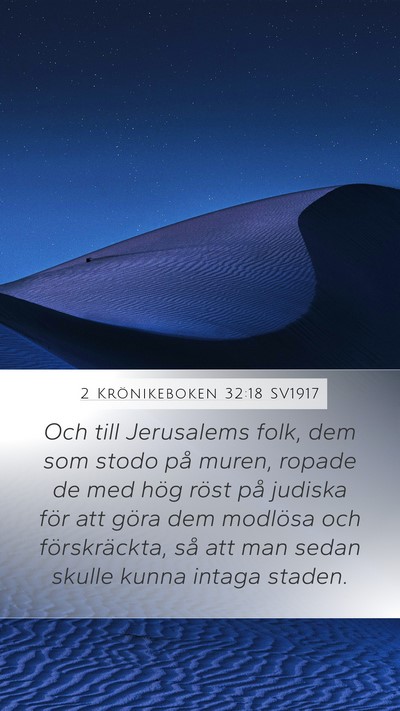 2 Krönikeboken 32:18 SV1917 Bible Verse Image