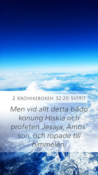 2 Krönikeboken 32:20 SV1917 Bible Verse Image