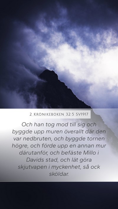 2 Krönikeboken 32:5 SV1917 Bible Verse Image