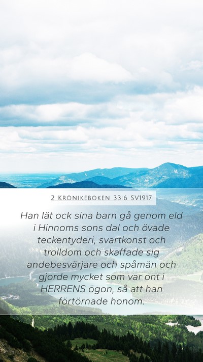2 Krönikeboken 33:6 SV1917 Bible Verse Image