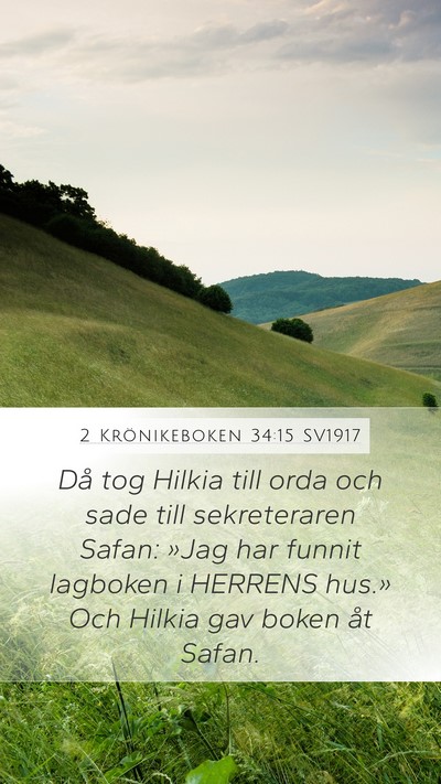 2 Krönikeboken 34:15 SV1917 Bible Verse Image