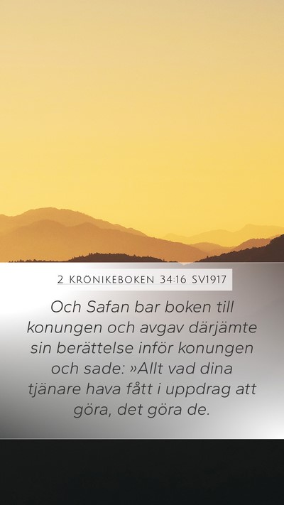 2 Krönikeboken 34:16 SV1917 Bible Verse Image