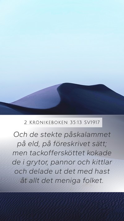 2 Krönikeboken 35:13 SV1917 Bible Verse Image