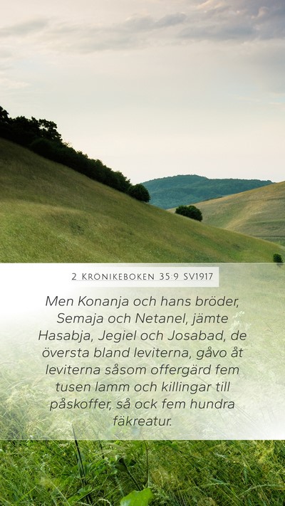 2 Krönikeboken 35:9 SV1917 Bible Verse Image