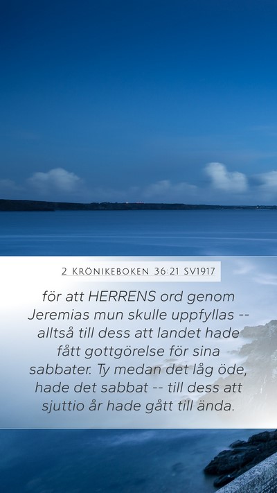 2 Krönikeboken 36:21 SV1917 Bible Verse Image