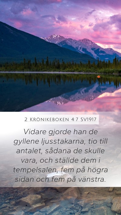 2 Krönikeboken 4:7 SV1917 Bible Verse Image