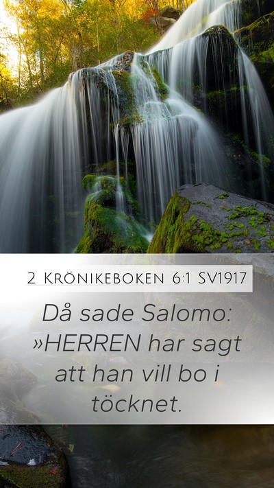 2 Krönikeboken 6:1 SV1917 Bible Verse Image