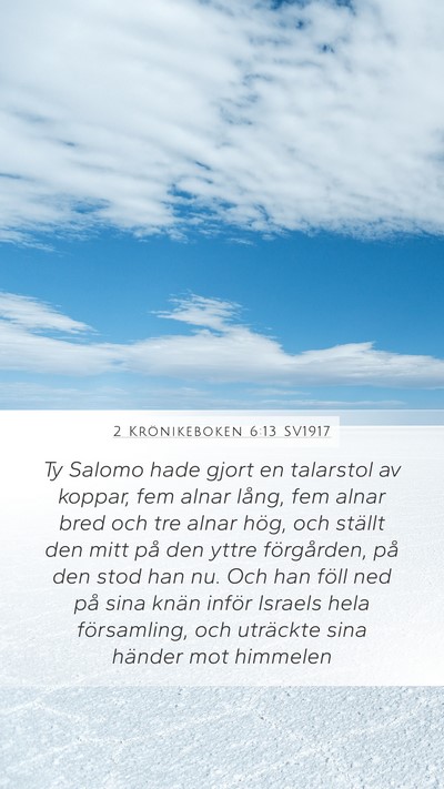 2 Krönikeboken 6:13 SV1917 Bible Verse Image