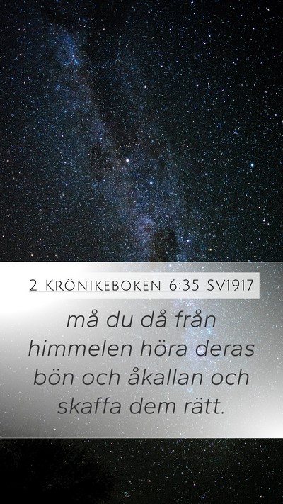 2 Krönikeboken 6:35 SV1917 Bible Verse Image